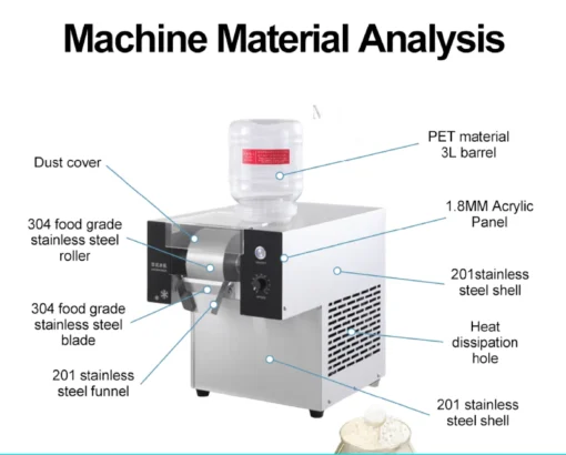 commercial bingsu machine 80kg/24h, 125kg/24h, 170kg/24h air cooled, plug and play, small commercial snowflake ice maker