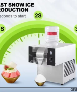 commercial bingsu machine 80kg/24h, 125kg/24h, 170kg/24h air cooled, plug and play, small commercial snowflake ice maker